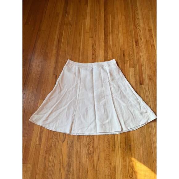 Jones Wear Womens White A-Line Skirt Size 14 Linen & Rayon - Picture 1 of 12